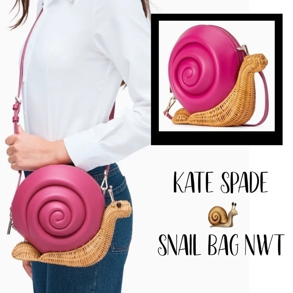 Kate Spade Pink Snail 🐌 Bag NWT Enchanted Forest